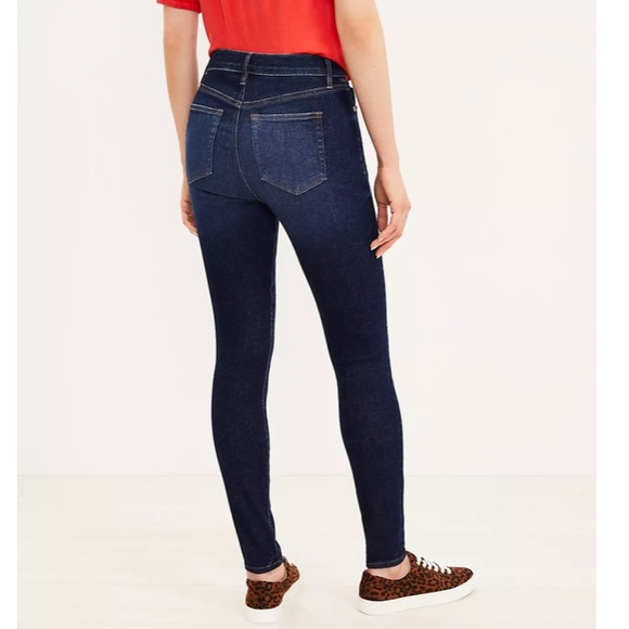 LOFT NWT Tall High Waist Sculpt Jeggings In Dark Indigo Wash - Picture 3 of 3